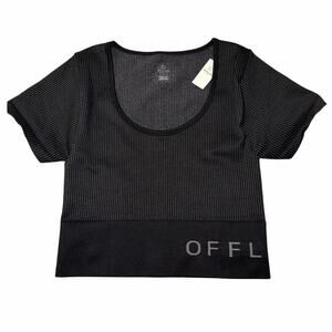 Offline by Aerie Top Size L Balxk and Grey Size Large NWT